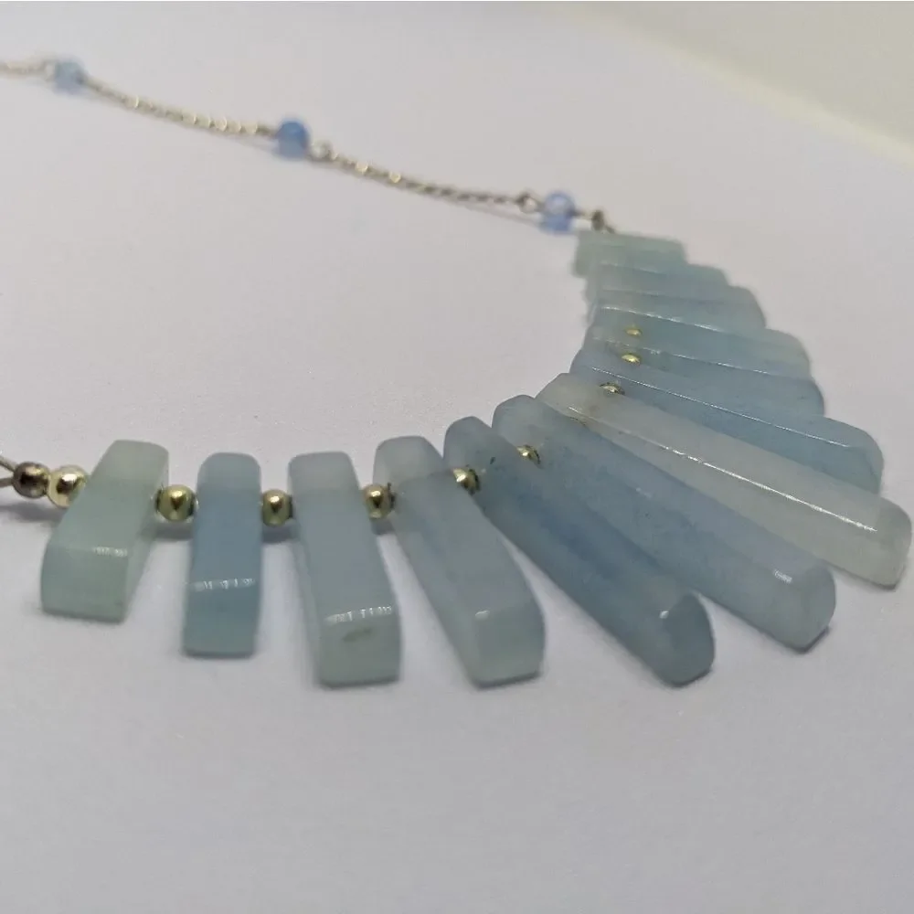 Handmade Blue Quartz & Sterling Silver Necklace